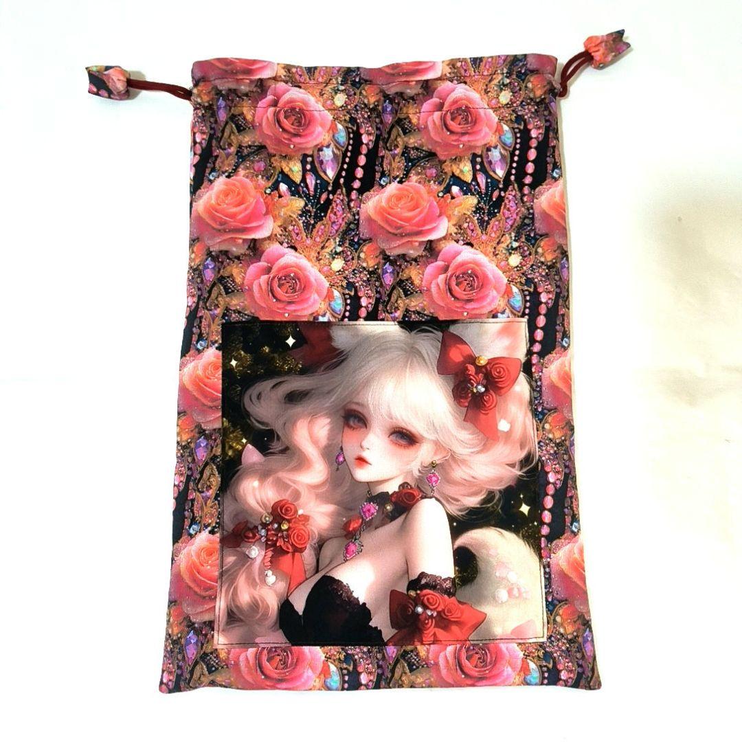 La luna様】ハンドメイドオーダー★女の子★大容量バッグ&巾着袋　3点