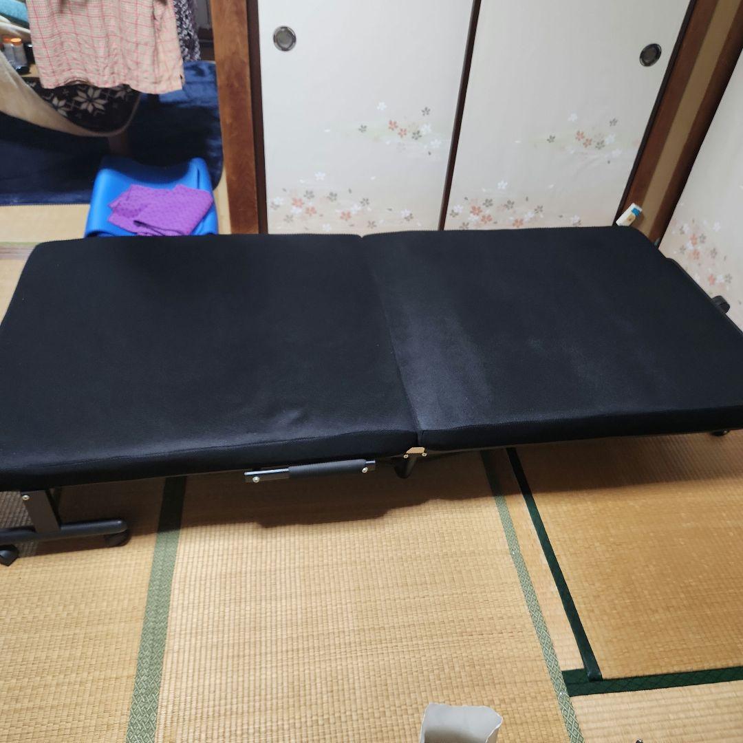 折りたたみベッド 黒 ファブリック