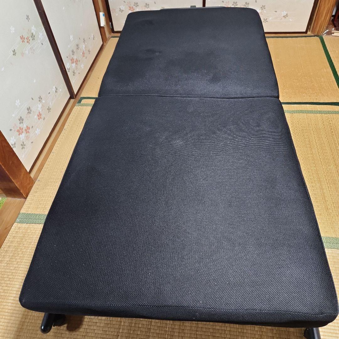 折りたたみベッド 黒 ファブリック