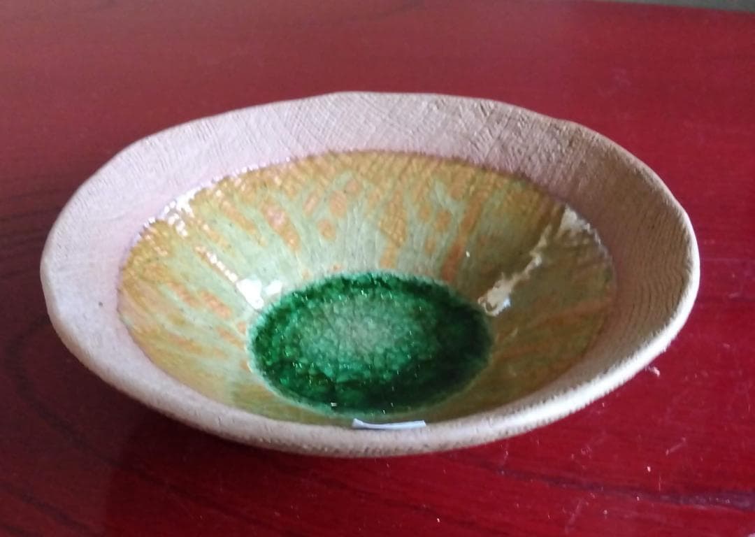 越前焼名工　桝田屋光生　 自然灰釉窯変のビードロ模様美が迸る向付け小鉢　5点セト