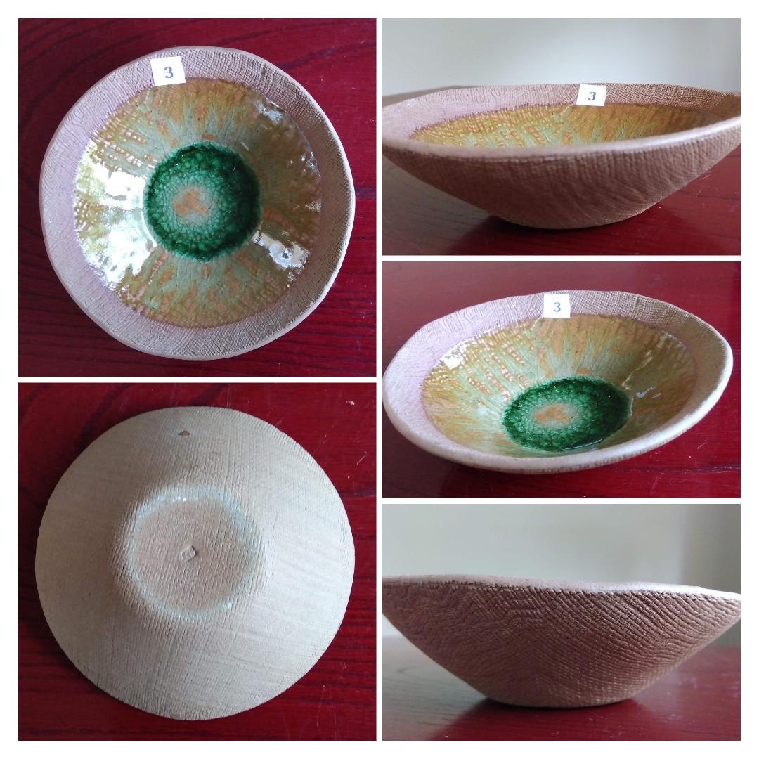 越前焼名工　桝田屋光生　 自然灰釉窯変のビードロ模様美が迸る向付け小鉢　5点セト