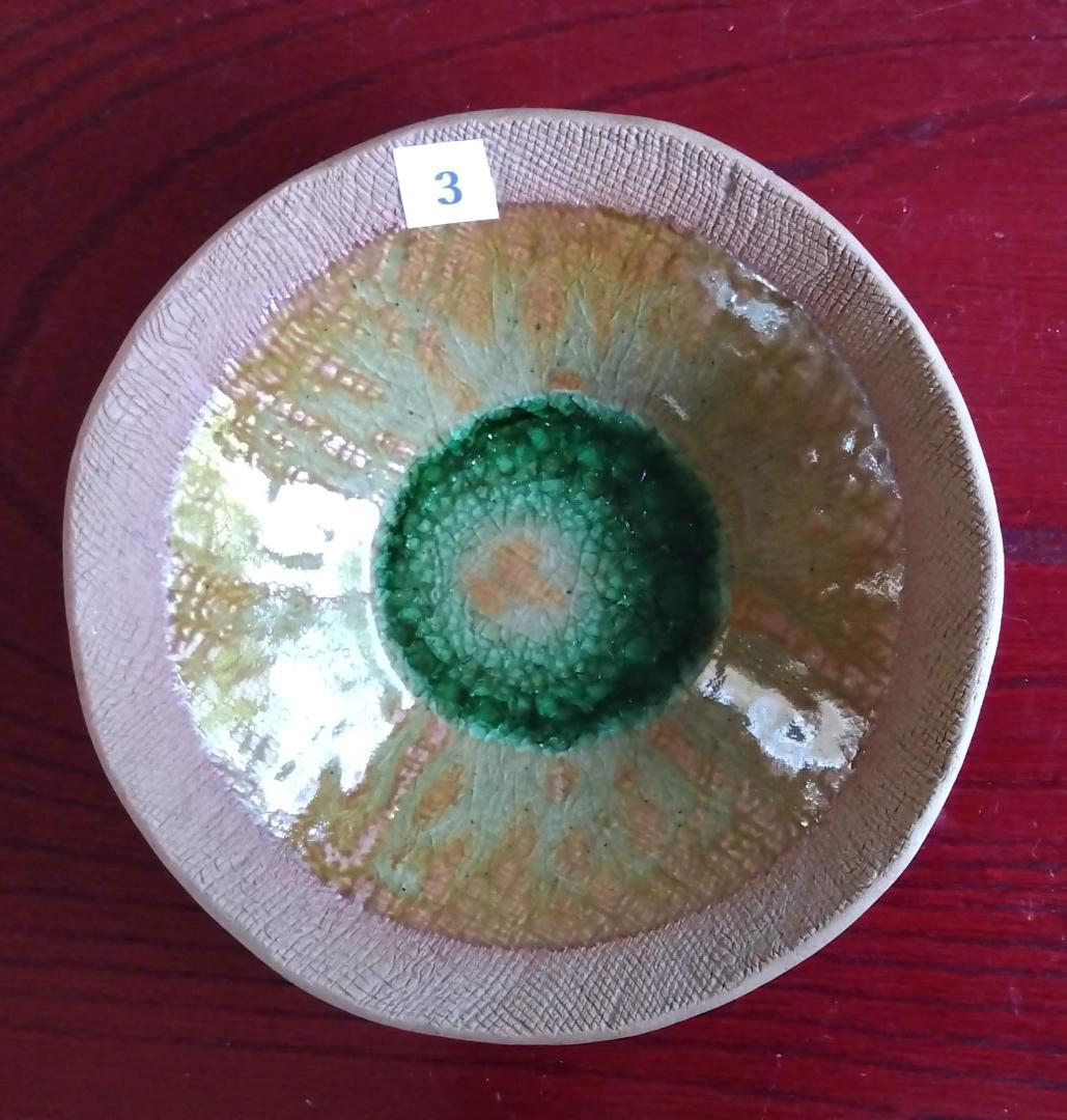 越前焼名工　桝田屋光生　 自然灰釉窯変のビードロ模様美が迸る向付け小鉢　5点セト