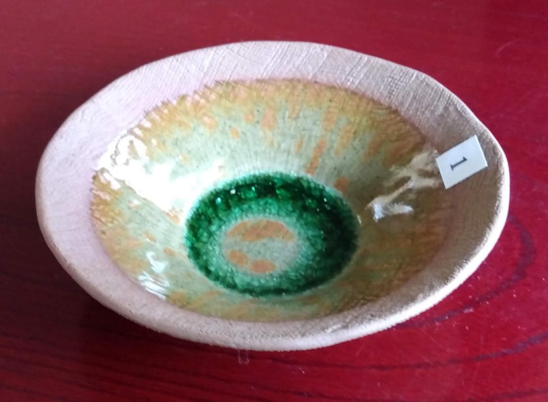 越前焼名工　桝田屋光生　 自然灰釉窯変のビードロ模様美が迸る向付け小鉢　5点セト