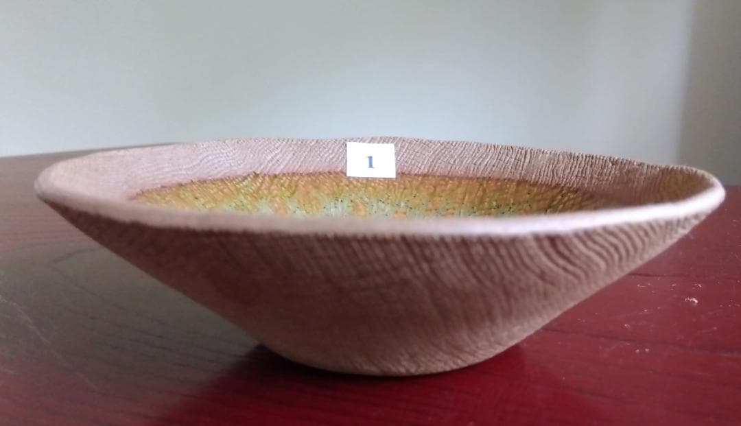 越前焼名工　桝田屋光生　 自然灰釉窯変のビードロ模様美が迸る向付け小鉢　5点セト