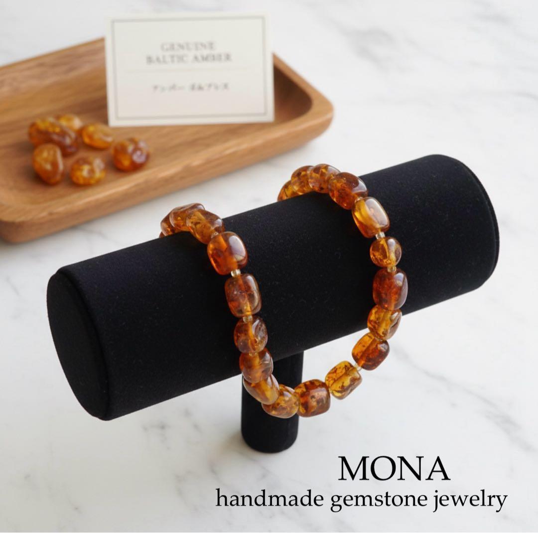 【もも】天然瑪瑙の林檎ネックレストップ