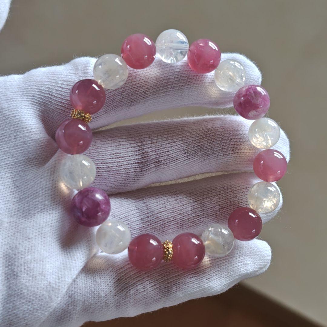 新作　ピンクユニコーン×セリサイトインクオーツ×ピンクパープルディープローズクオ