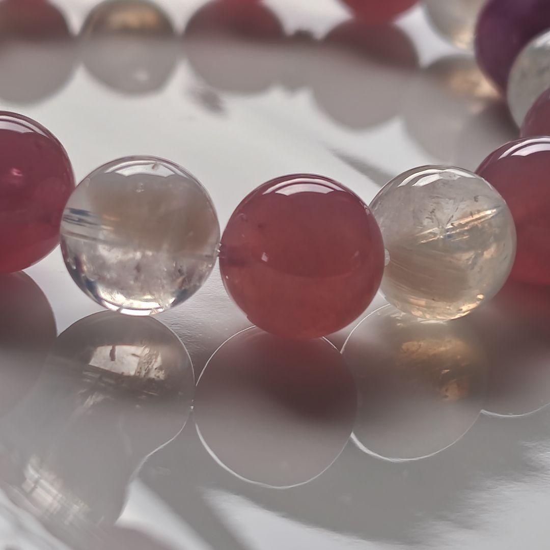 新作　ピンクユニコーン×セリサイトインクオーツ×ピンクパープルディープローズクオ