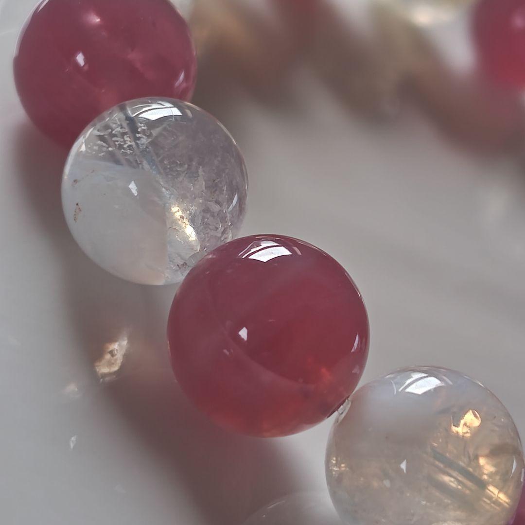 新作　ピンクユニコーン×セリサイトインクオーツ×ピンクパープルディープローズクオ