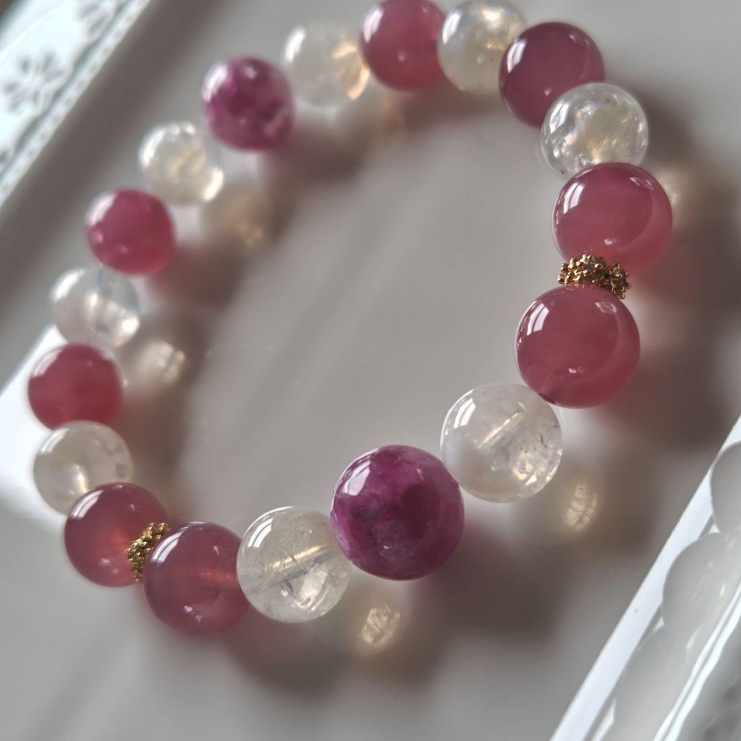 新作　ピンクユニコーン×セリサイトインクオーツ×ピンクパープルディープローズクオ