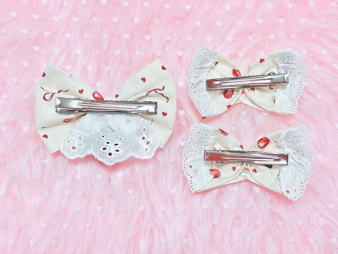 ぬい服 ヘアアクセ 4点セットクリーム