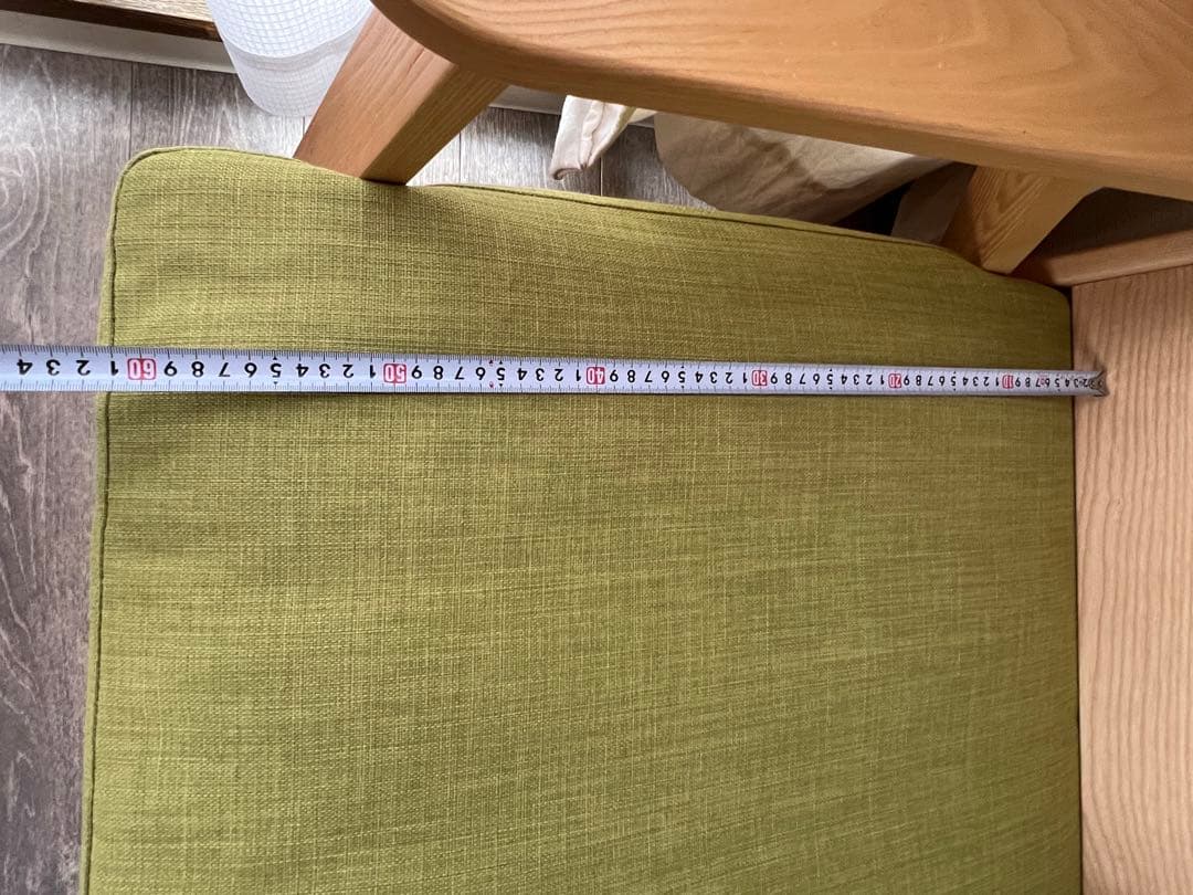 緑色ファブリック3人掛けソファ