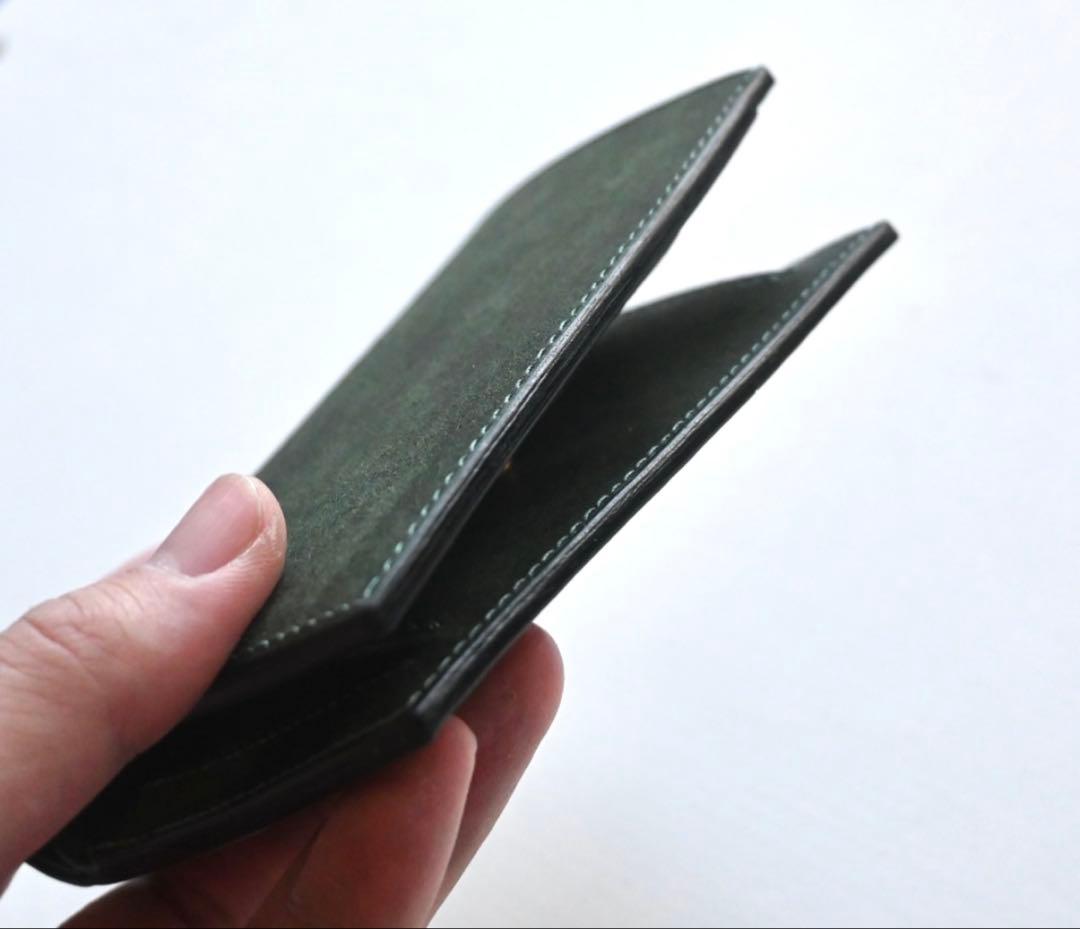 ミドルウォレット【フォレストグリーン】二つ折り財布　マルゴー　イタリアンレザー