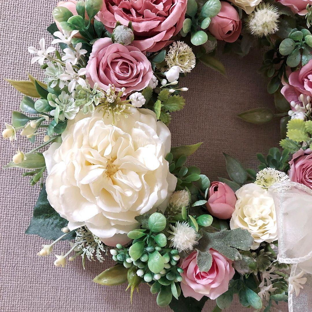 【専用】フラワーリース 花見月11 咲き誇る花たち 玄関リース 造花