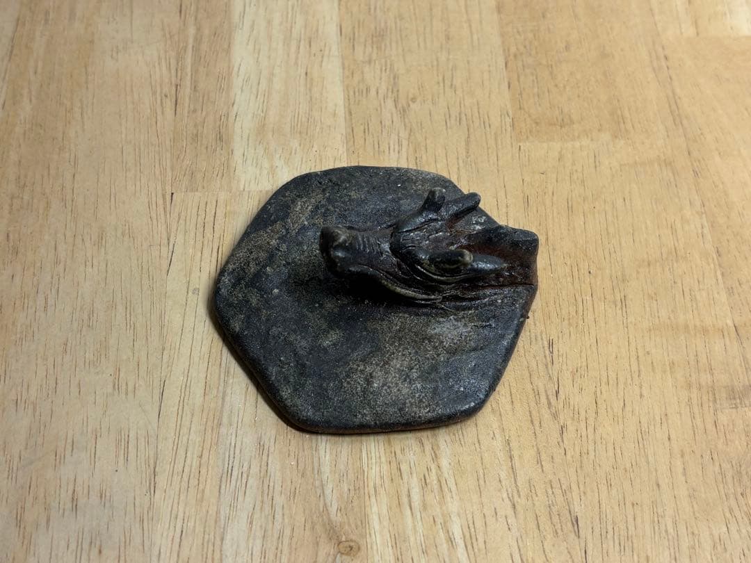 121.備前焼 宝瓶 登り窯 龍 りゅう 六角 手びねり 急須