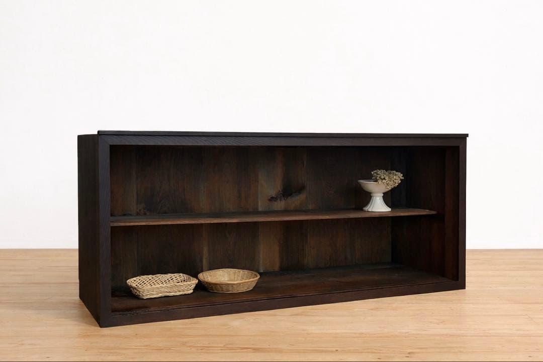 水屋箪笥　オープシェルフ　ディスプレイ　横幅151㎝ 2A038　古道具