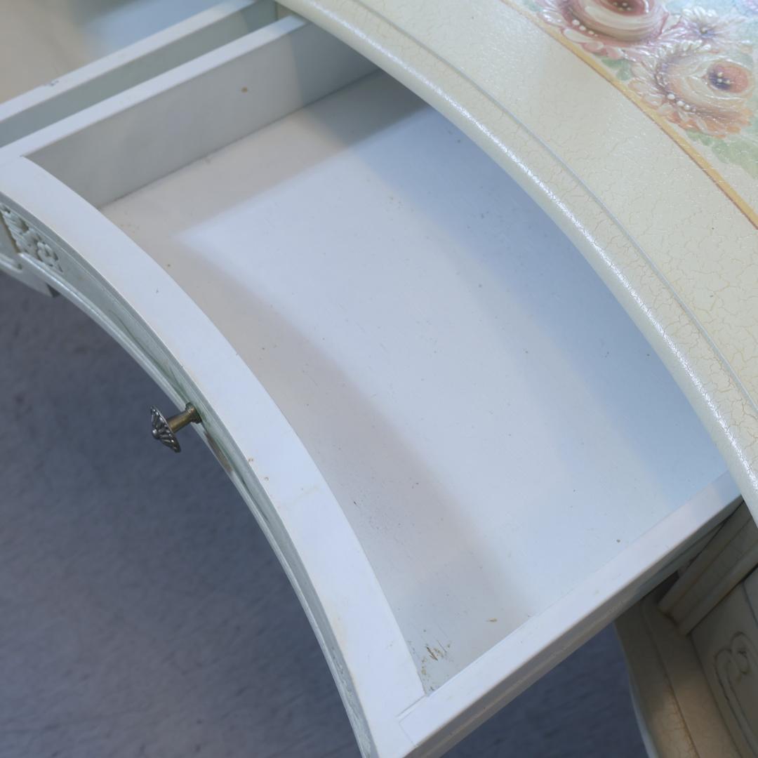 アンティーク調 ドレッサー 鏡台 化粧台 姫系 三面鏡 猫脚 エレガント 机