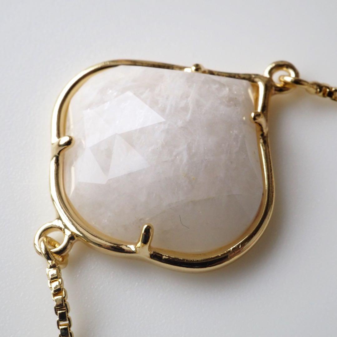 【TOMO】宝石質ローズクォーツのスライダーチェーンブレスレット