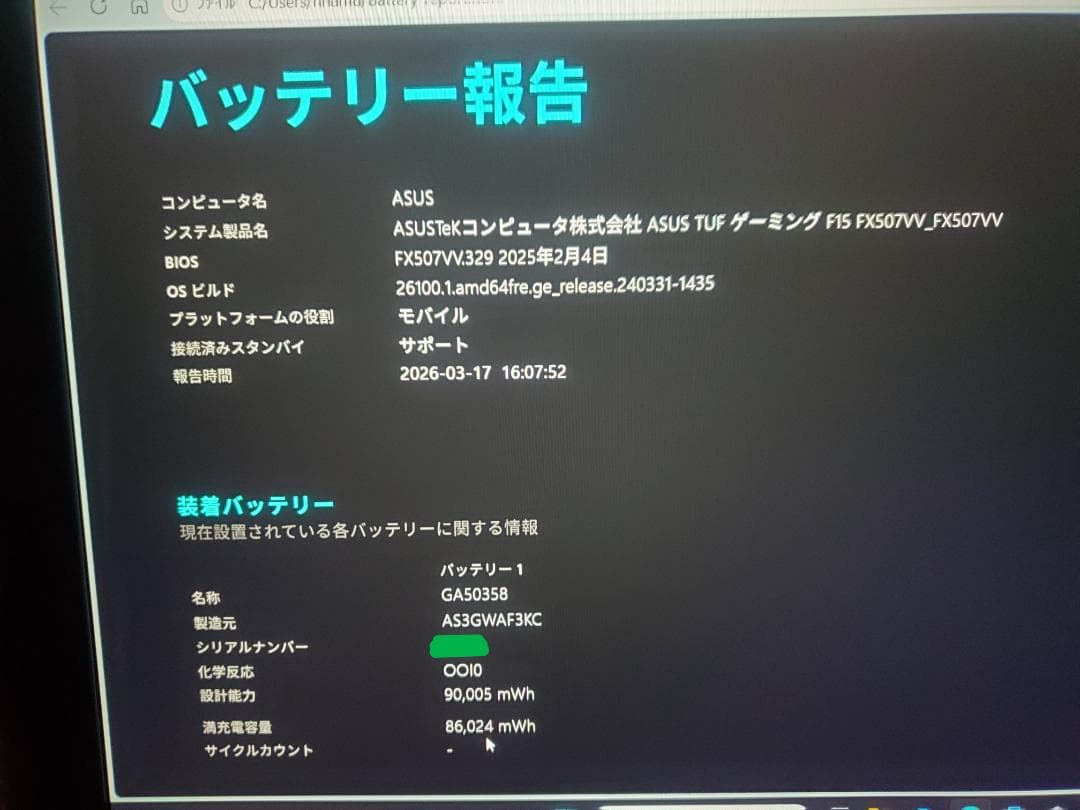 【超美品】ASUS TUF F15 ノートPC ゲーミング クリエーター向け