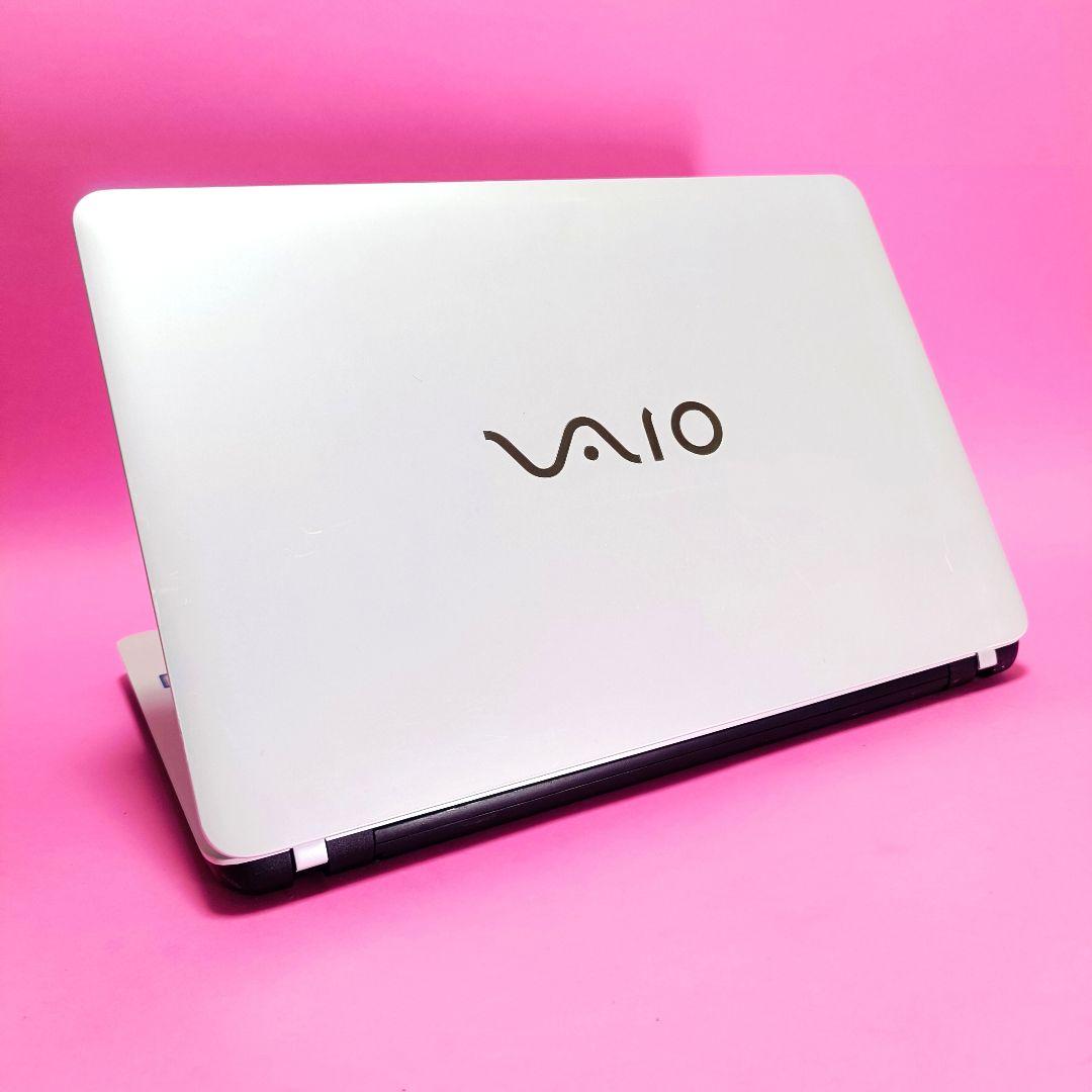 大容量500GB オフィスカメラ付白ホワイトノートパソコン 人気VAIO 設定済