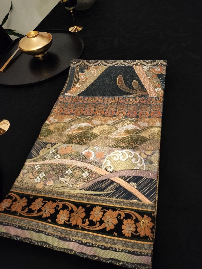 A828高級‼️全通帯‼️ひな祭り‼️袋帯テーブルランナー2m28cm