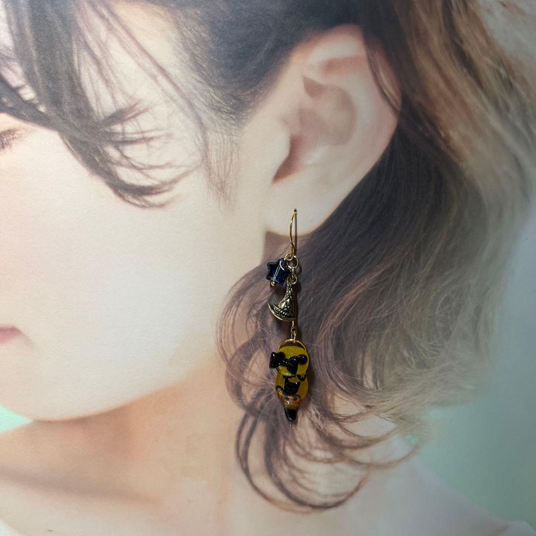 ฅ❤️ レジン　猫　ハロウィン　ピアス　イヤリング　ハンドメイド