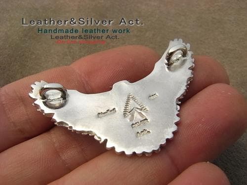 フクロウ　ペンダントトップ　ネックレス　手彫り　シルバー925、ｋ18　梟