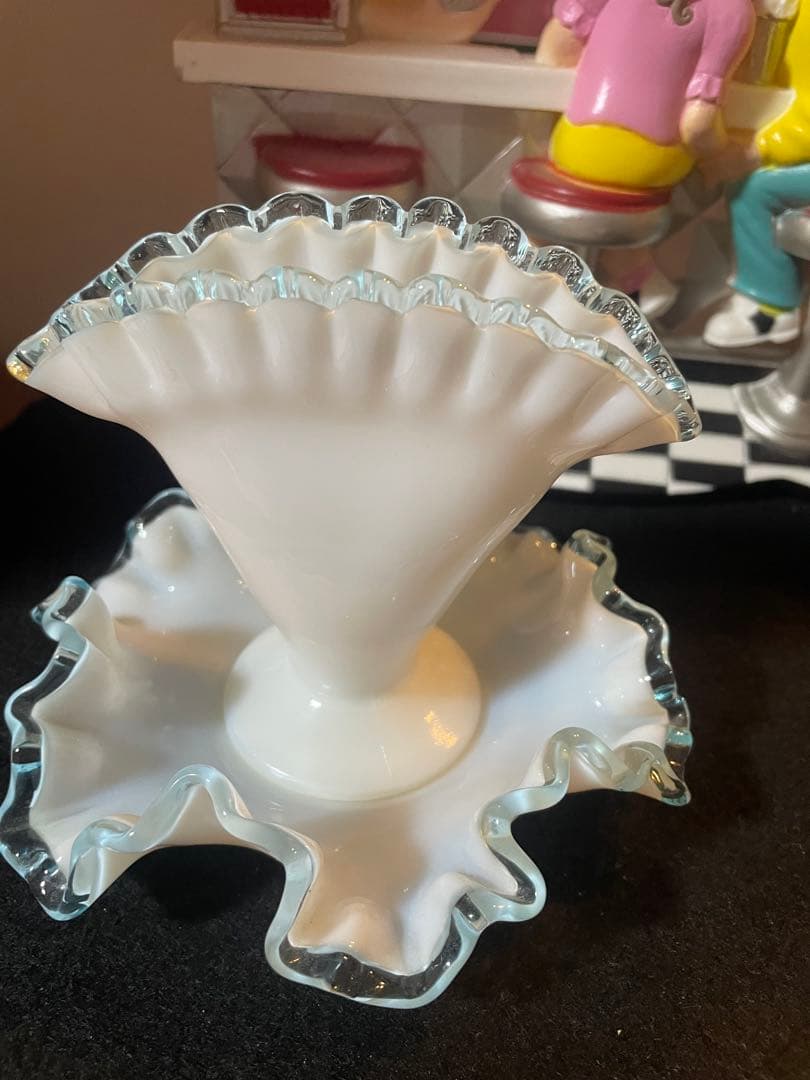 フェントン　アクアクレストファンフラワーベース&アクアクレスト　ソーサー