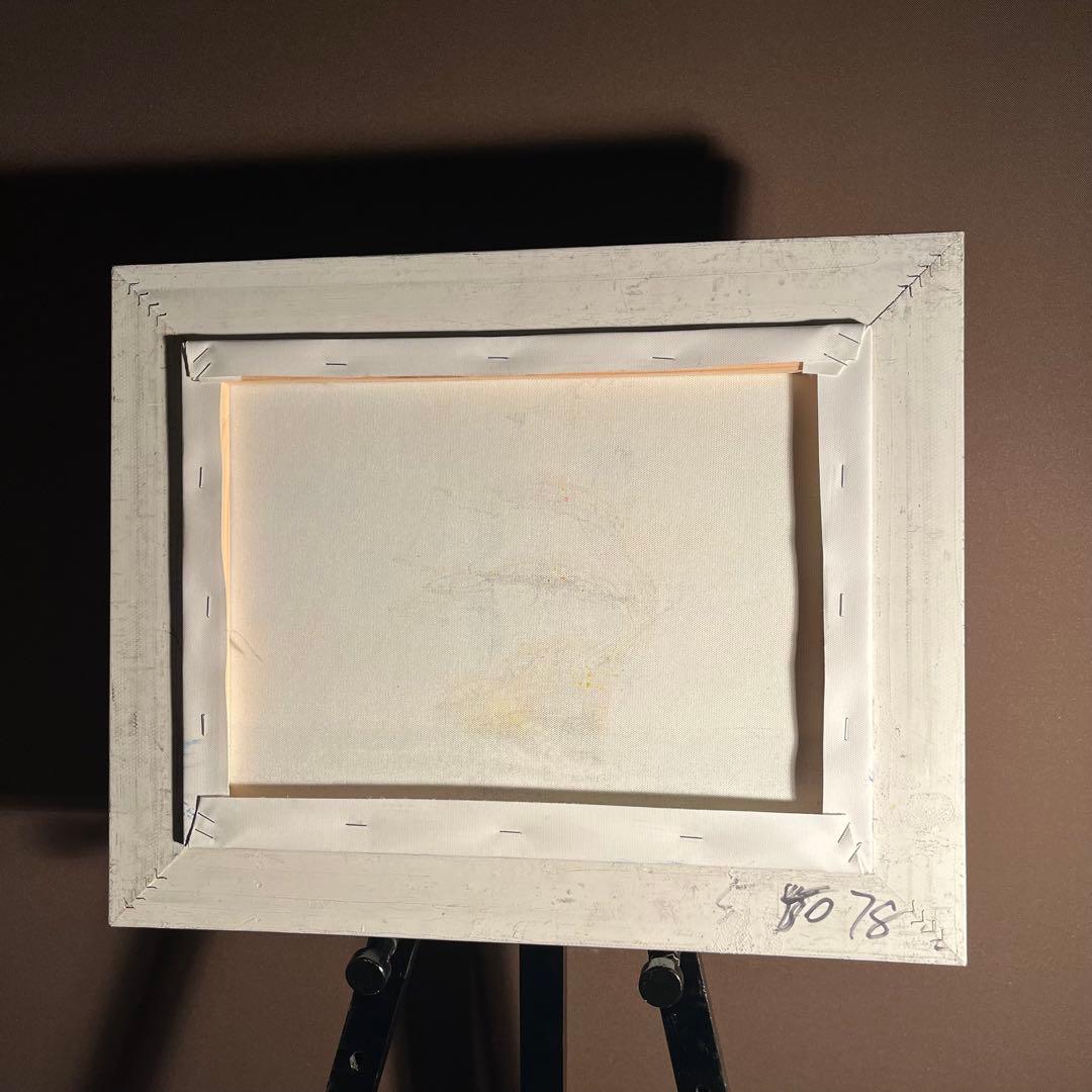 手書き油絵 ブルーウォーター 額付 絵画 インテリア 油彩画