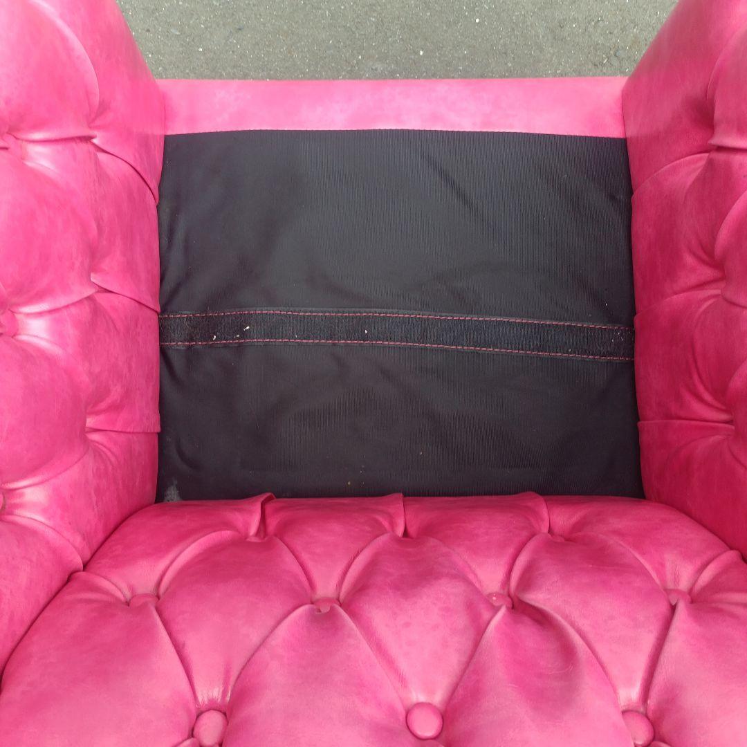 英国ヴィンセントPUレザーコンパクトチェスターフィールドシングルソファ