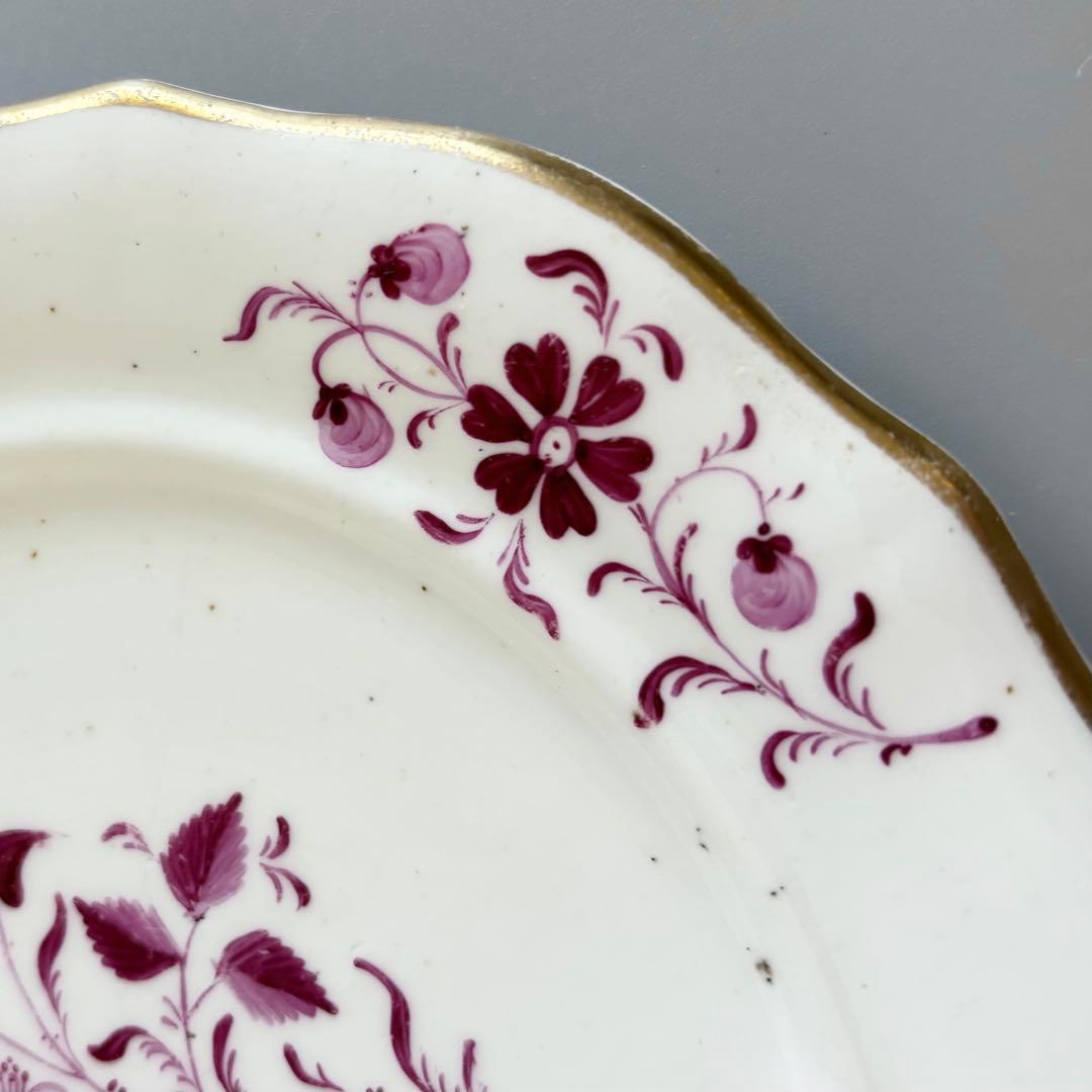 英国製　1820年代　New Hall　赤絵花文アンティークプレート【稀少品】