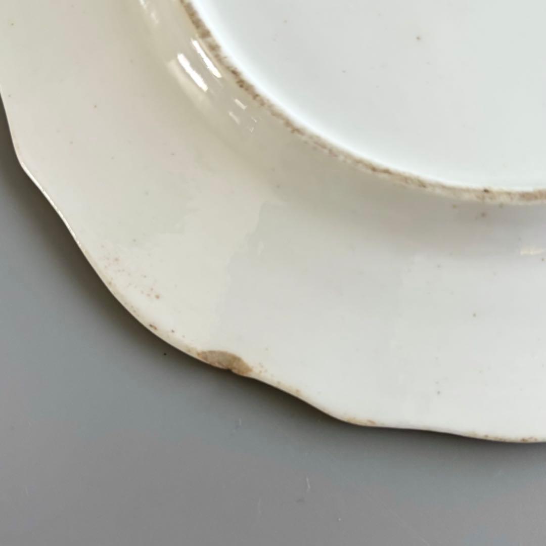 英国製　1820年代　New Hall　赤絵花文アンティークプレート【稀少品】