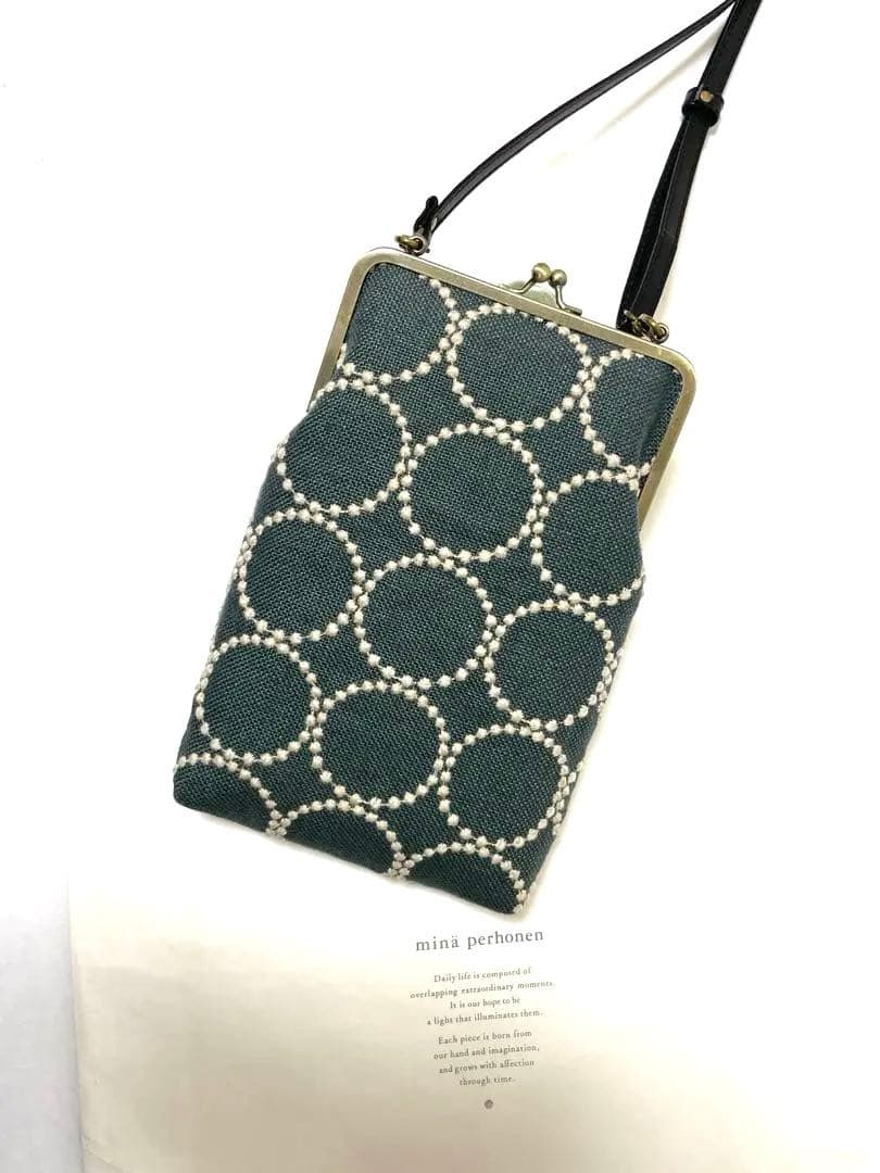 ミナペルホネン ringo 小さなバッグがま口 サコッシュ風 ハンドメイド
