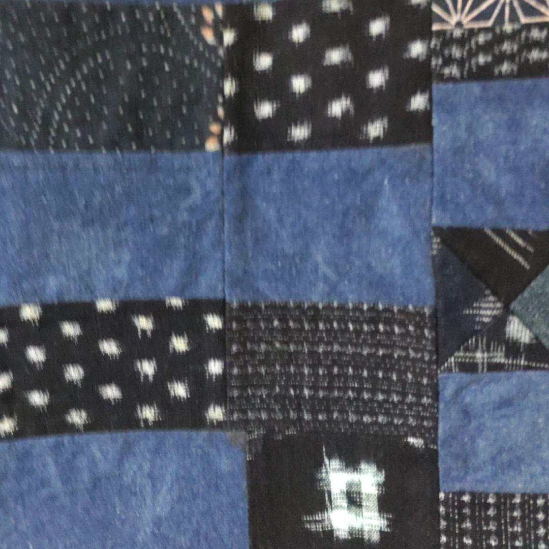 トートバッグ　パッチワーク　着物リメイク　絣　染め　木綿（132）