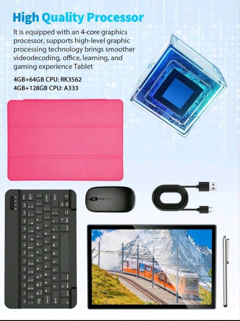 Relndoo Android 15 タブレット 4GB+64GB