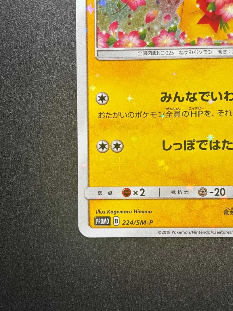 【20周年プロモ】みんなでいわうピカチュウ、224/SM-P、1枚