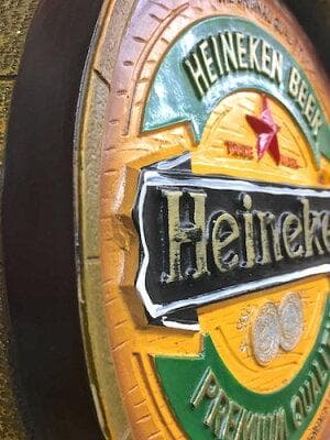 樽底壁掛け看板 Heineken ハイネケン