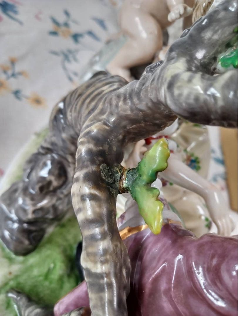 オキュパイドジャパン　羊飼い男女　瀬戸ノベルティ　丸山　陶器人形　フィギュリン