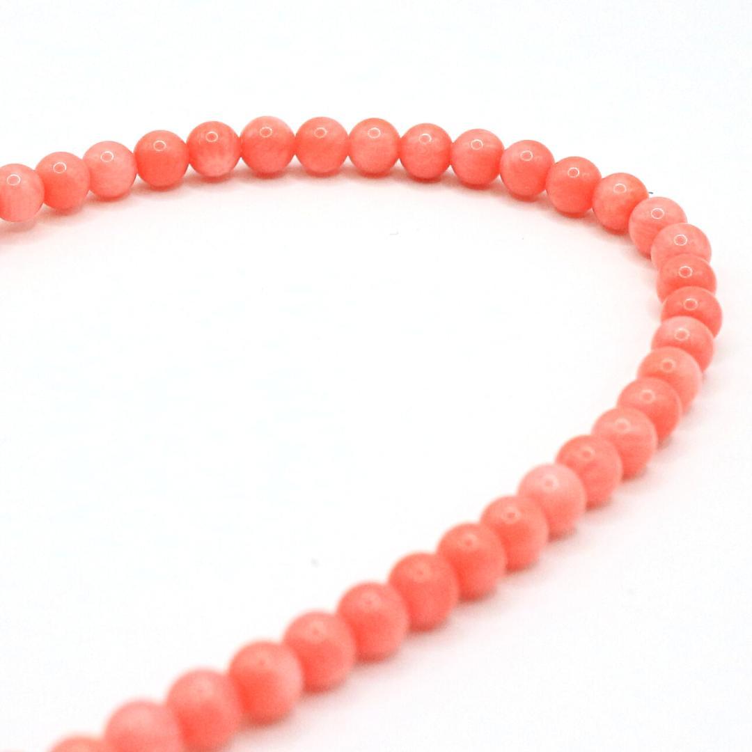ピンクコーラル（染） ビーズ ネックレス beads268