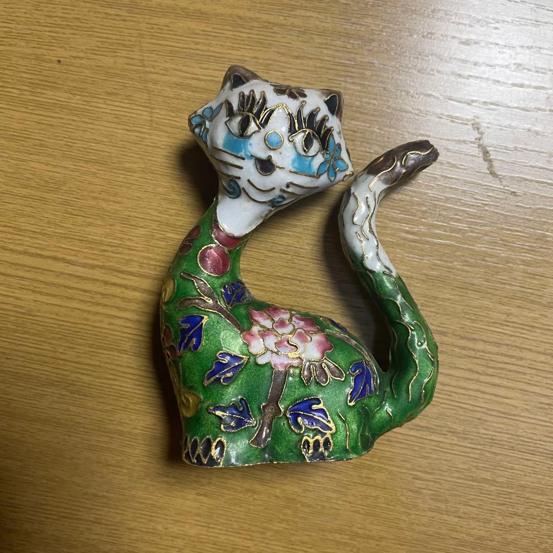 猫　置物　オブジェ　中国　骨董品　アンティーク　3個セット