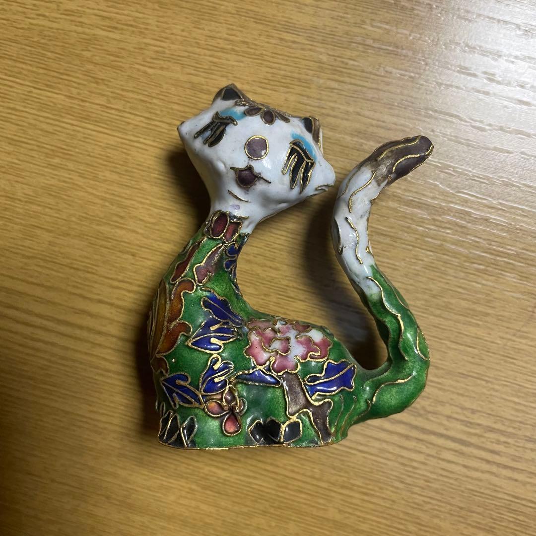 猫　置物　オブジェ　中国　骨董品　アンティーク　3個セット