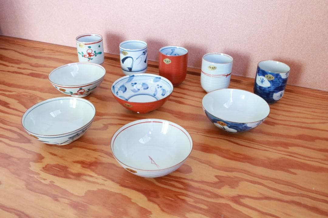 箱入り未使用伝統工芸高級有田焼お茶碗飯碗湯飲み5客セット有田焼古陶窯陶芸家和食器