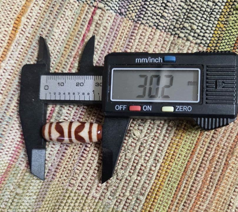 116　天珠　上肯　双虎牙天珠　龍紋　希少　dzibeads！