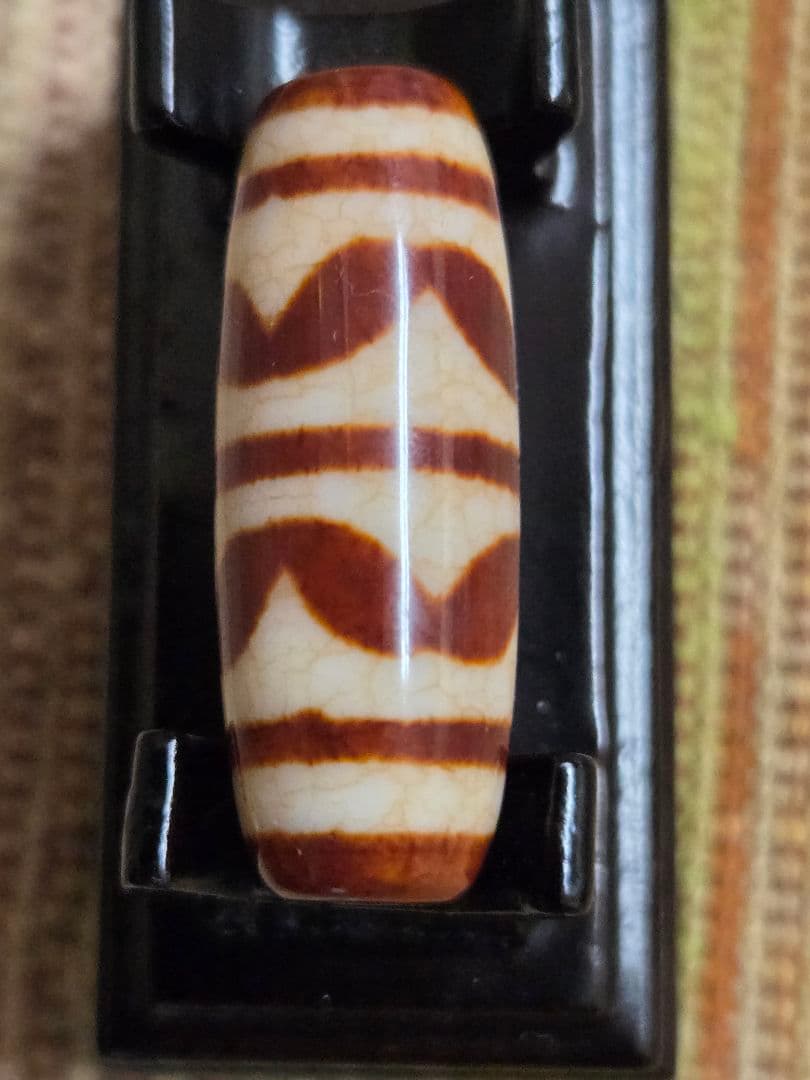 116　天珠　上肯　双虎牙天珠　龍紋　希少　dzibeads！