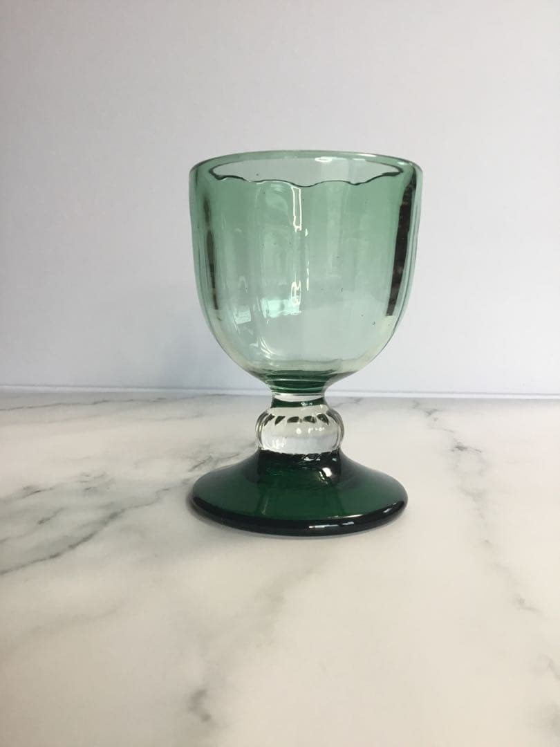 船木倭帆（ふなきしずほ）作　捻脚モールワイングラス