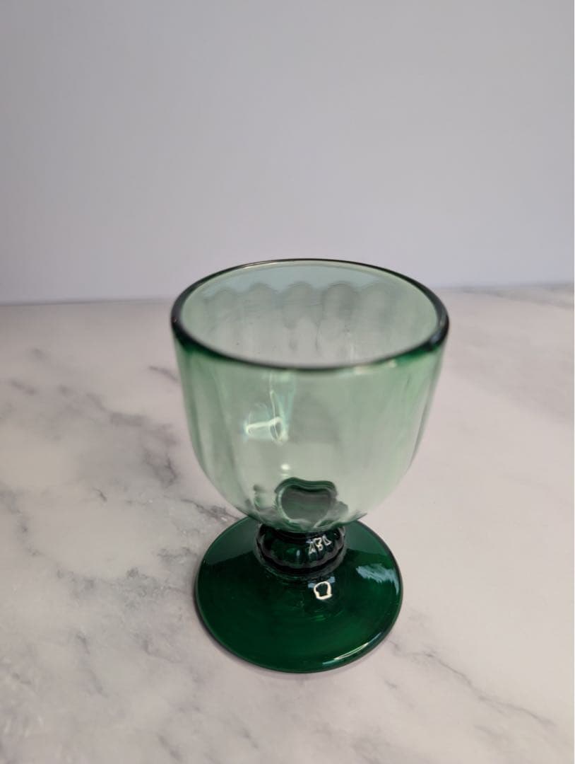 船木倭帆（ふなきしずほ）作　捻脚モールワイングラス