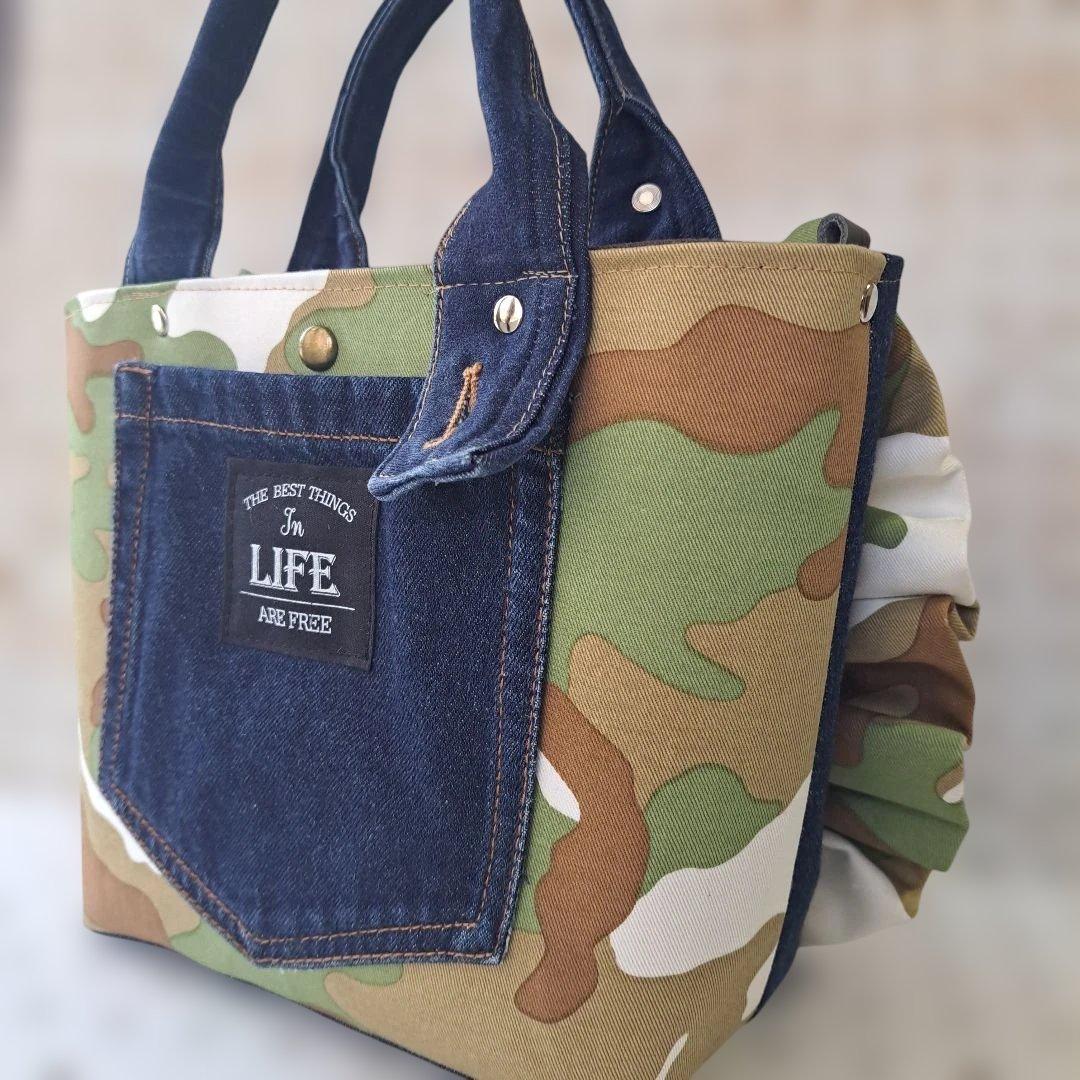 ゆ*ら様 コヤンイサムチョン　リトルサンダー　デニムリメイクトートバッグ&ポーチ