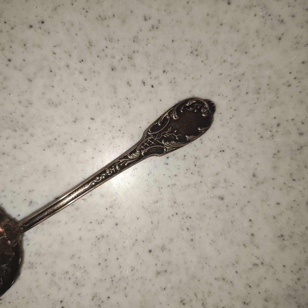 英国製　アンティークシルバーシュガースプーン