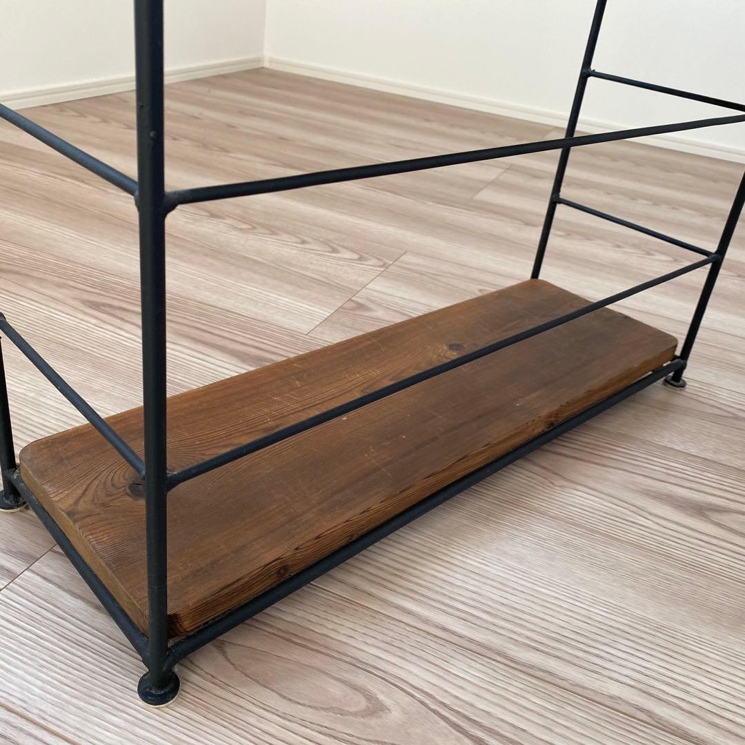 アイアン&ウッドを使った4段棚（組み立てなしですぐ使える）送料込