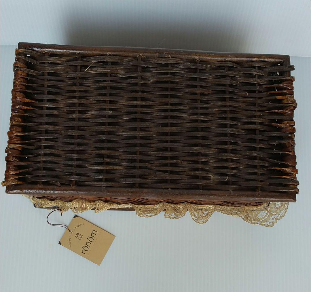 高級 藤製 ティッシュケース 新品 手作り レトロ