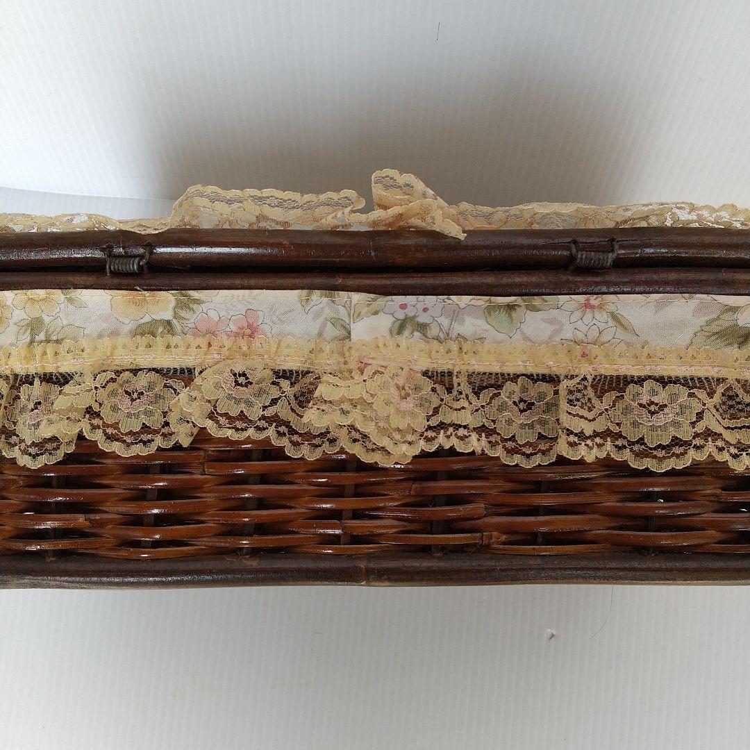 高級 藤製 ティッシュケース 新品 手作り レトロ